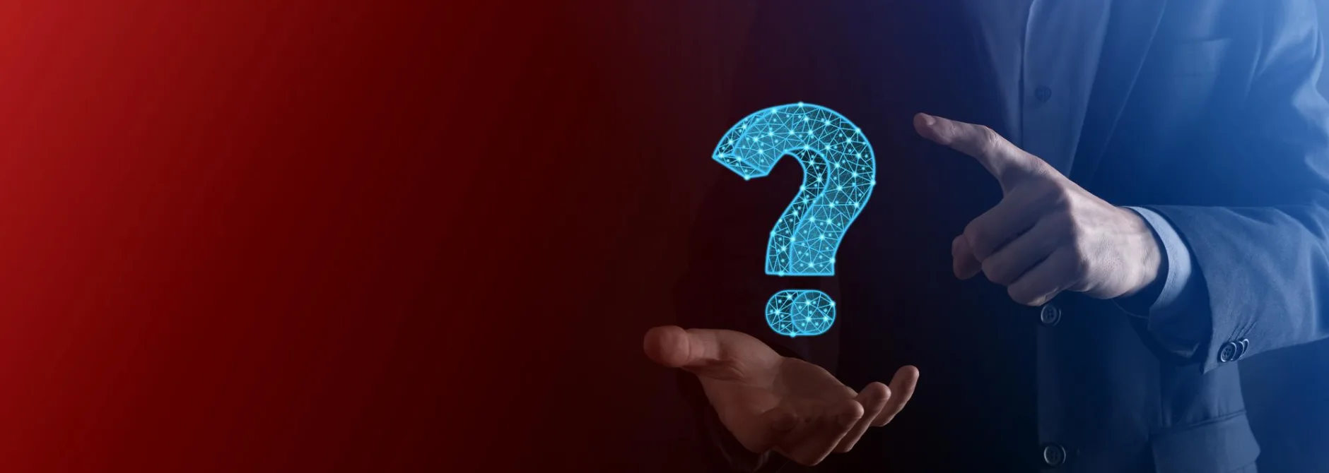 question mark 3d abstract dark background with dots stars ask symbol help support faq problem symbol think education concept confusion search illustration background business man
